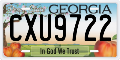 GA license plate CXU9722