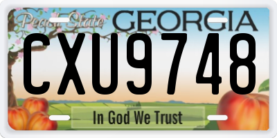 GA license plate CXU9748