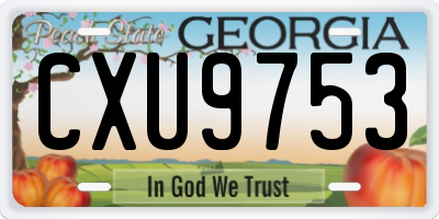 GA license plate CXU9753