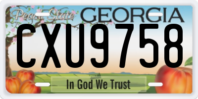 GA license plate CXU9758