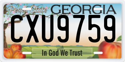 GA license plate CXU9759