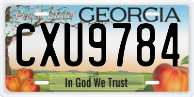 GA license plate CXU9784