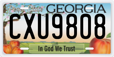 GA license plate CXU9808