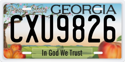 GA license plate CXU9826
