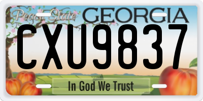 GA license plate CXU9837