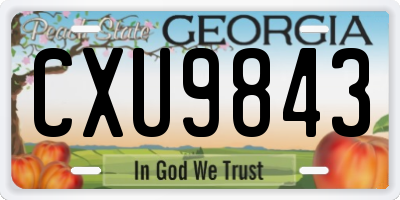 GA license plate CXU9843