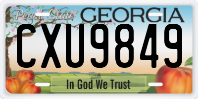 GA license plate CXU9849