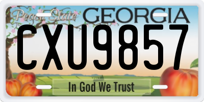 GA license plate CXU9857