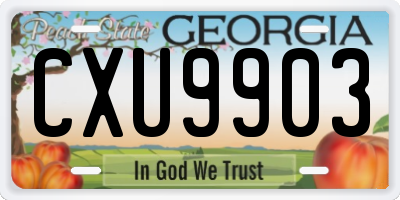 GA license plate CXU9903