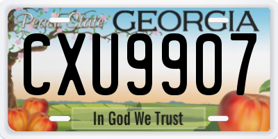 GA license plate CXU9907