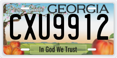 GA license plate CXU9912