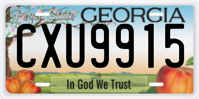GA license plate CXU9915
