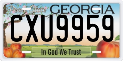 GA license plate CXU9959