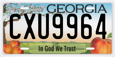 GA license plate CXU9964