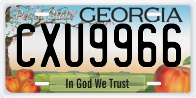 GA license plate CXU9966