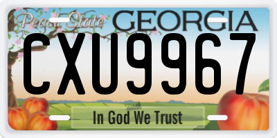 GA license plate CXU9967