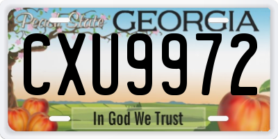 GA license plate CXU9972
