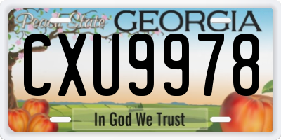 GA license plate CXU9978