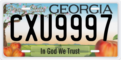GA license plate CXU9997