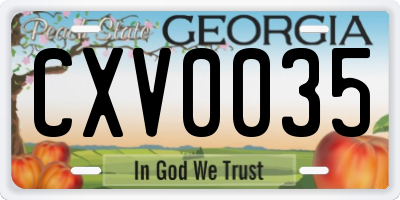 GA license plate CXV0035