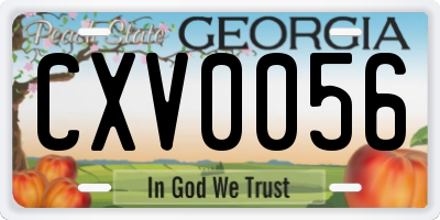 GA license plate CXV0056