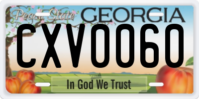 GA license plate CXV0060