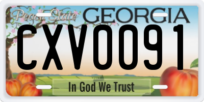 GA license plate CXV0091
