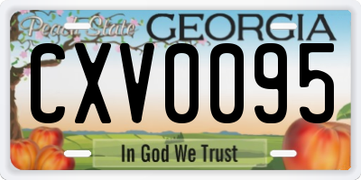 GA license plate CXV0095