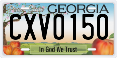 GA license plate CXV0150