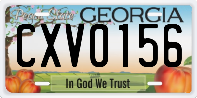 GA license plate CXV0156