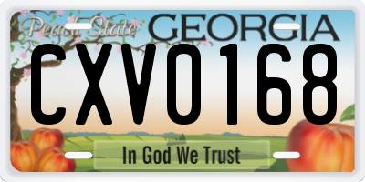 GA license plate CXV0168