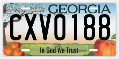 GA license plate CXV0188