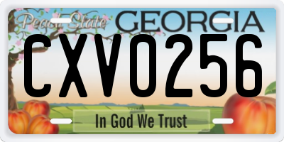 GA license plate CXV0256