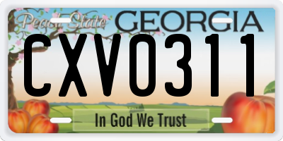 GA license plate CXV0311