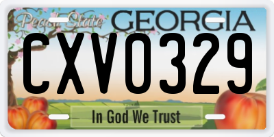 GA license plate CXV0329