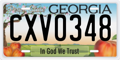 GA license plate CXV0348