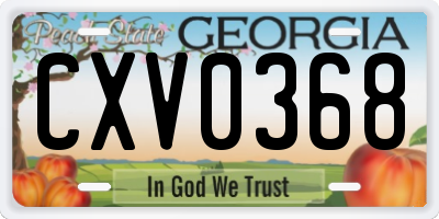 GA license plate CXV0368