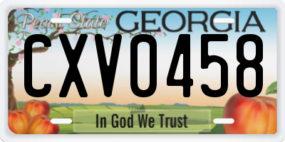 GA license plate CXV0458