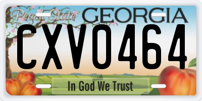 GA license plate CXV0464