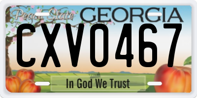 GA license plate CXV0467