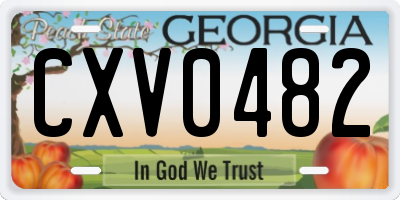 GA license plate CXV0482