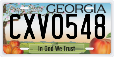 GA license plate CXV0548