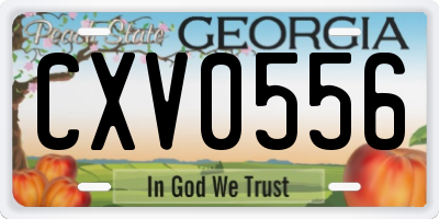 GA license plate CXV0556