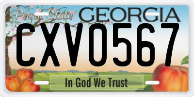 GA license plate CXV0567