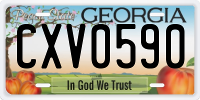 GA license plate CXV0590