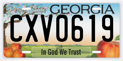 GA license plate CXV0619