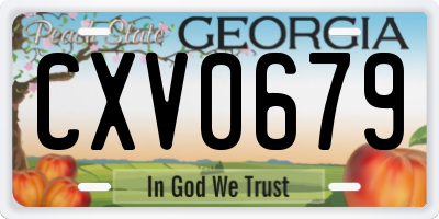 GA license plate CXV0679