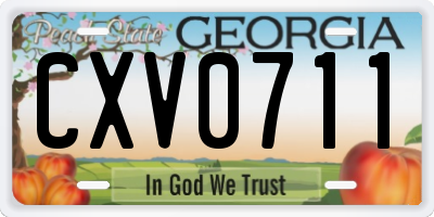 GA license plate CXV0711