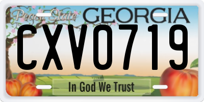 GA license plate CXV0719