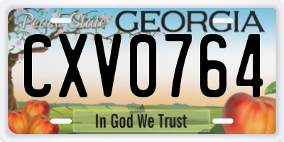 GA license plate CXV0764